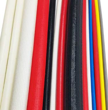 Guter Preis Fiberglas-Ärmel 4kv, feuerfester silikonumhüllter Fiberglas-Schläuche des Silikon-200c Online